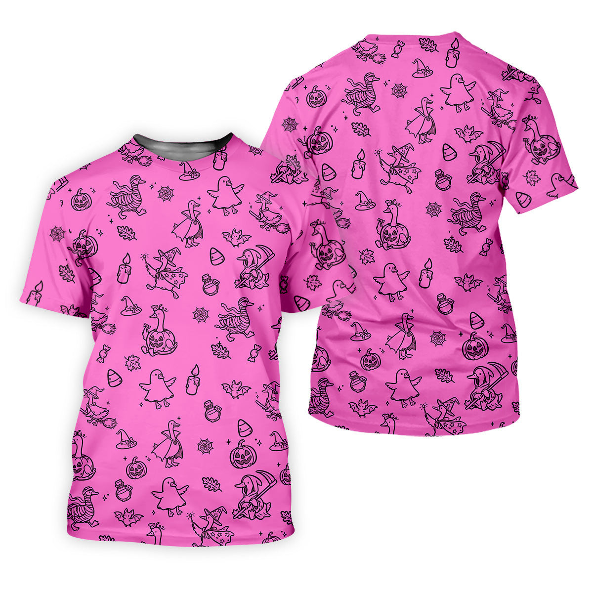 Goose Halloween, Doodle Pattern, Hot Pink Golf Shirt, Mens Funny Golf Shirts, Long Sleeve Golf Shirts, Men Golf Polo SH818