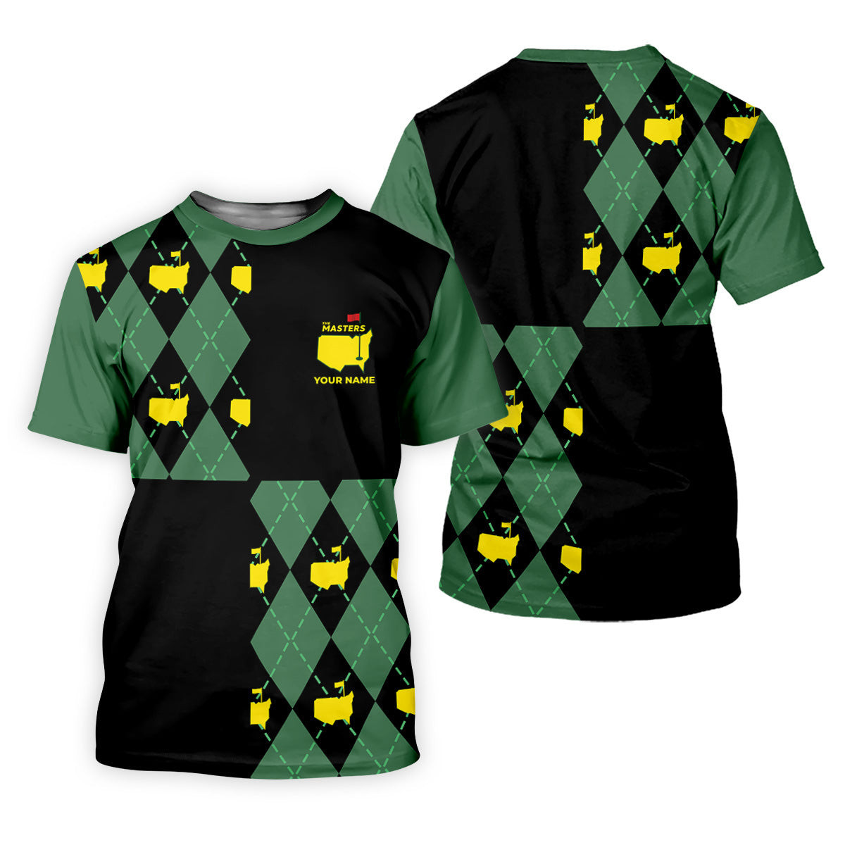 Green and Black Argyle Golf Shirt, Women Golf Top, Ladies Sleeveless Polo, Women's Polo Shirt SH818