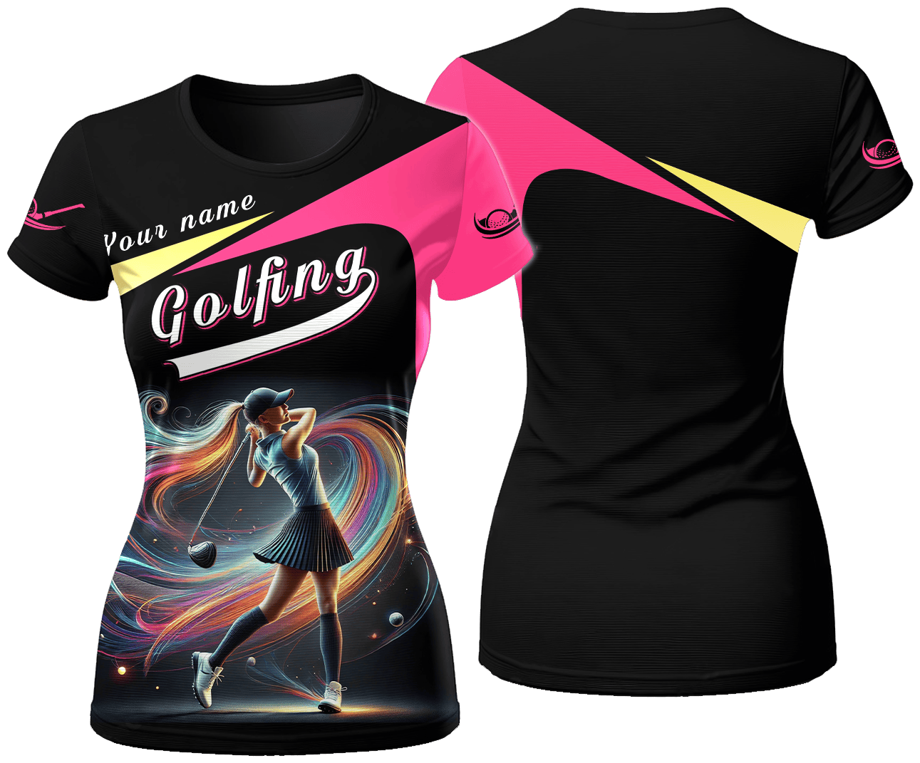 Colorful Swing Shirt, Golfing Custom Womens Golf Polo Shirt, Funny Golf Shirt, Gift For Golfers SH818
