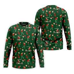 Golfing Santa Green Christmas Golf Tops For Men, Men's Funny Golf Shirts, Christmas Golf Shirt SH818