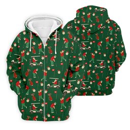 Golfing Santa Green Christmas Golf Tops For Men, Men's Funny Golf Shirts, Christmas Golf Shirt SH818