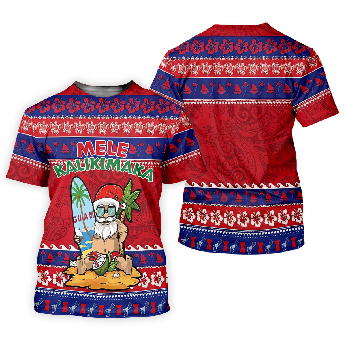 Tropical Santa Mele Kalikimaka Christmas Golf Shirt, Men's Golf Shirt, Hawaiian Golf Shirt, Printed Golf Shirts SH818