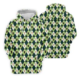 Green And White Argyle Pattern Beer St Patrick's Day Golf Shirt, Golf Tops For Men, Polo For Men SH818