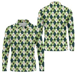 Green And White Argyle Pattern Beer St Patrick's Day Golf Shirt, Golf Tops For Men, Polo For Men SH818