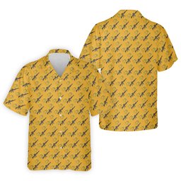 Gun And Flower Yellow Lily Flower Seamless Pattern Yellow Golf Shirt, Golf Tops For Men, Golf Shirts For Men SH818