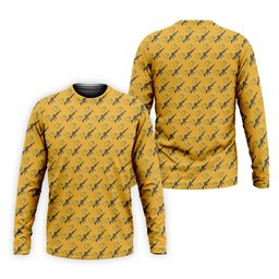 Gun And Flower Yellow Lily Flower Seamless Pattern Yellow Golf Shirt, Golf Tops For Men, Golf Shirts For Men SH818