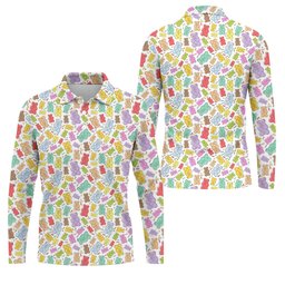 Gummy Bear Golf Shirt, Colorful Candy Pattern Men's Golf Polo, Polo Shirts For Men SH818