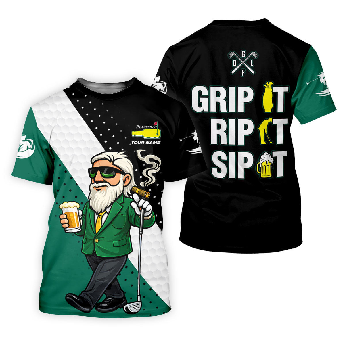 Grip It Rip It Sip It Plastered Beer Bottle Logo Women's Golf Shirts, Golf And Beer Fun Golf Shirt SH818