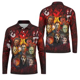 Halloween Horror Character Hawaiian Golf Shirt, Men's Golf Shirt, Golf Shirts For Men SH818