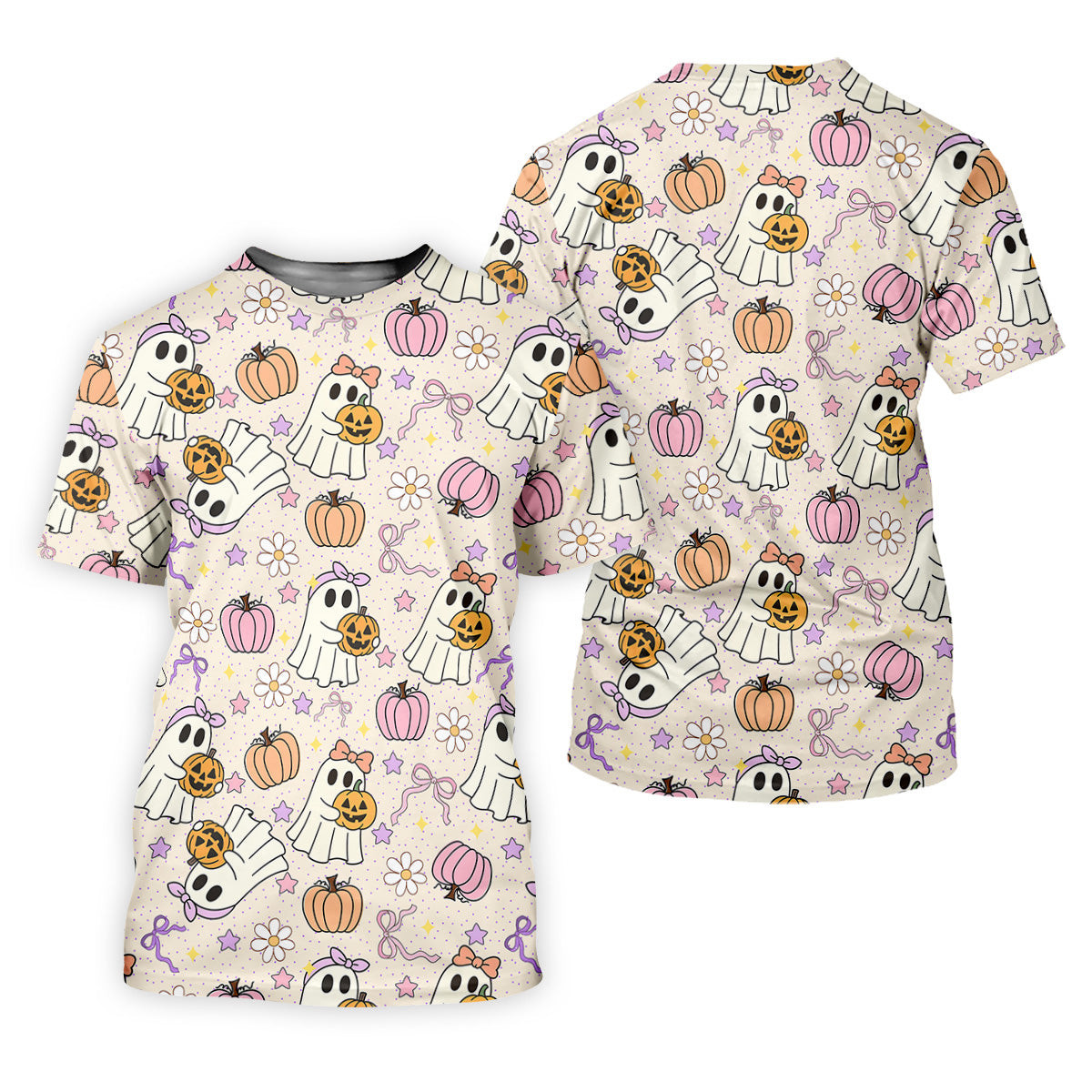 Halloween Seamless Pattern Cute Golf Shirt, Retro Halloween Ladies Golf Tops, Golf Gifts For Women SH818