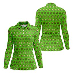Green St Patrick's Day Funny Adult Shamrock Golf Shirt, Women's Golf Tops, Ladies Golf Polos SH818