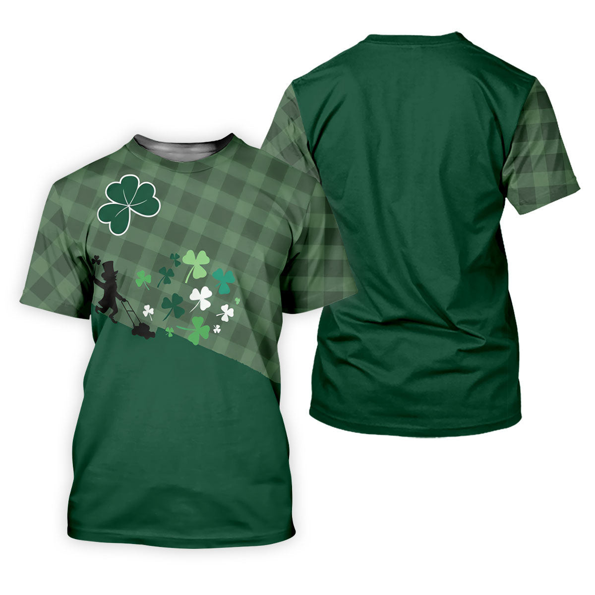 Green Checkered Leprechaun Shamrock St Patrick's Day Golf Shirt, Women's Golf Tops, Ladies Golf Shirts SH818