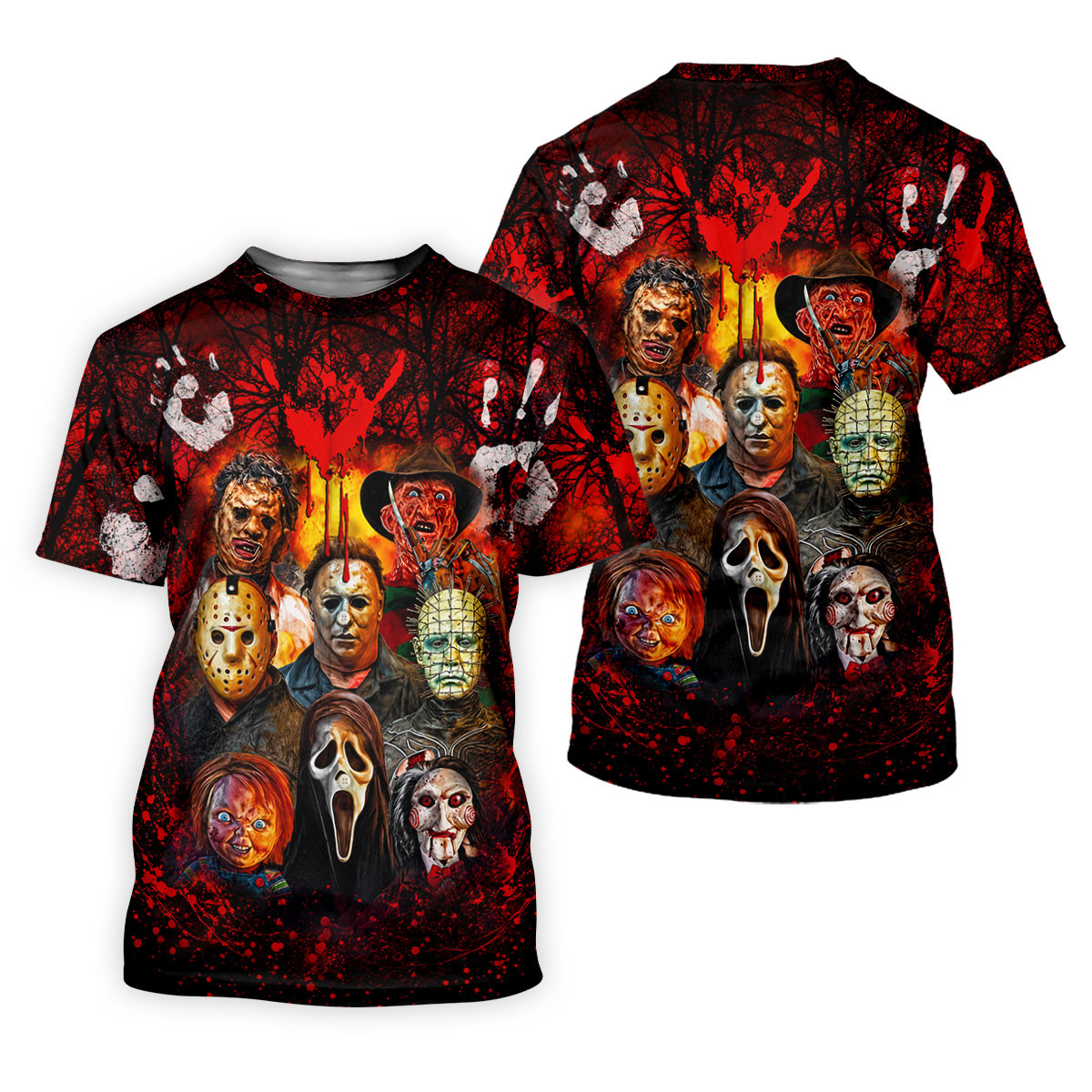 Halloween Horror Character Hawaiian Golf Shirt, Women's Golf Tops, Golf Shirts For Women SH818
