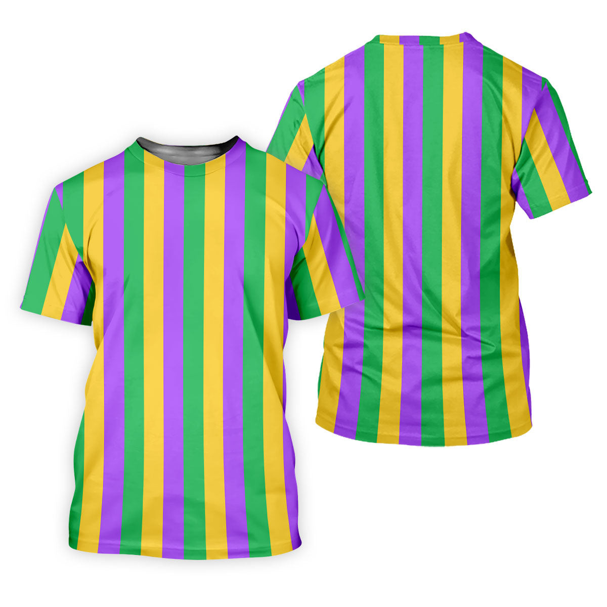 Green Gold Purple Vertical Stripe Mardi Gras Golf Shirt, Polo Shirts For Men, Golf Shirts For Men SH818