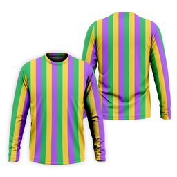 Green Gold Purple Vertical Stripe Mardi Gras Golf Shirt, Polo Shirts For Men, Golf Shirts For Men SH818