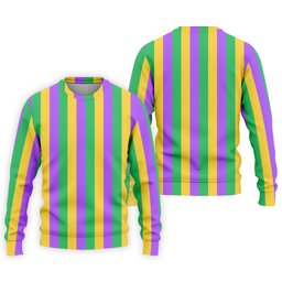 Green Gold Purple Vertical Stripe Mardi Gras Golf Shirt, Polo Shirts For Men, Golf Shirts For Men SH818