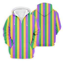 Green Gold Purple Vertical Stripe Mardi Gras Golf Shirt, Polo Shirts For Men, Golf Shirts For Men SH818