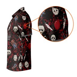 Halloween Horror Character Mask Pattern Hawaiian Golf Shirt, Men's Golf Shirt, Mens Golf Polo SH818