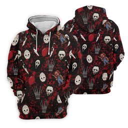 Halloween Horror Character Mask Pattern Hawaiian Golf Shirt, Men's Golf Shirt, Mens Golf Polo SH818