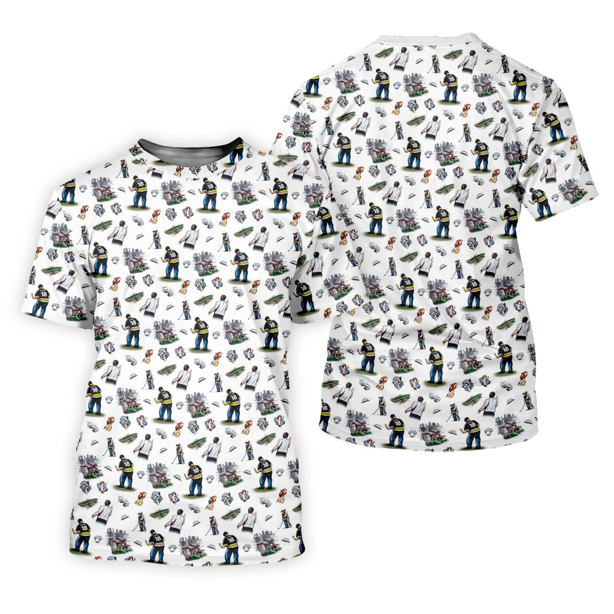 30th Anniversary Sport Movie Character Iconic Moments White Golf Shirt, Men's Funny Golf Shirts, Golf Shirts For Men SH818
