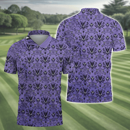 Haunted Mansion Hitchhiking Ghosts Men's Golf Polo Shirt, Golfing Apparel, Mens Golf Gift SH818