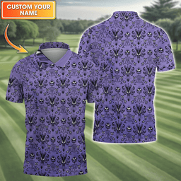 Haunted Mansion Hitchhiking Ghosts Men's Golf Polo Shirt, Golfing Apparel, Mens Golf Gift SH818