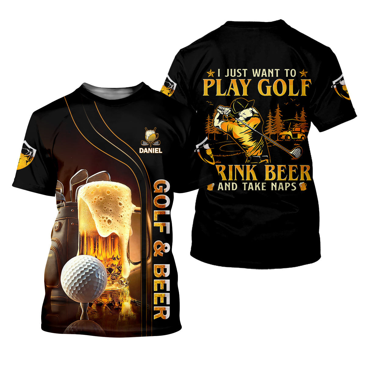 I Just Wanna Play Golf And Drink Beer Custom Golf Polo Shirt, Mens Golf Gift, Golf Lover Gift SH818