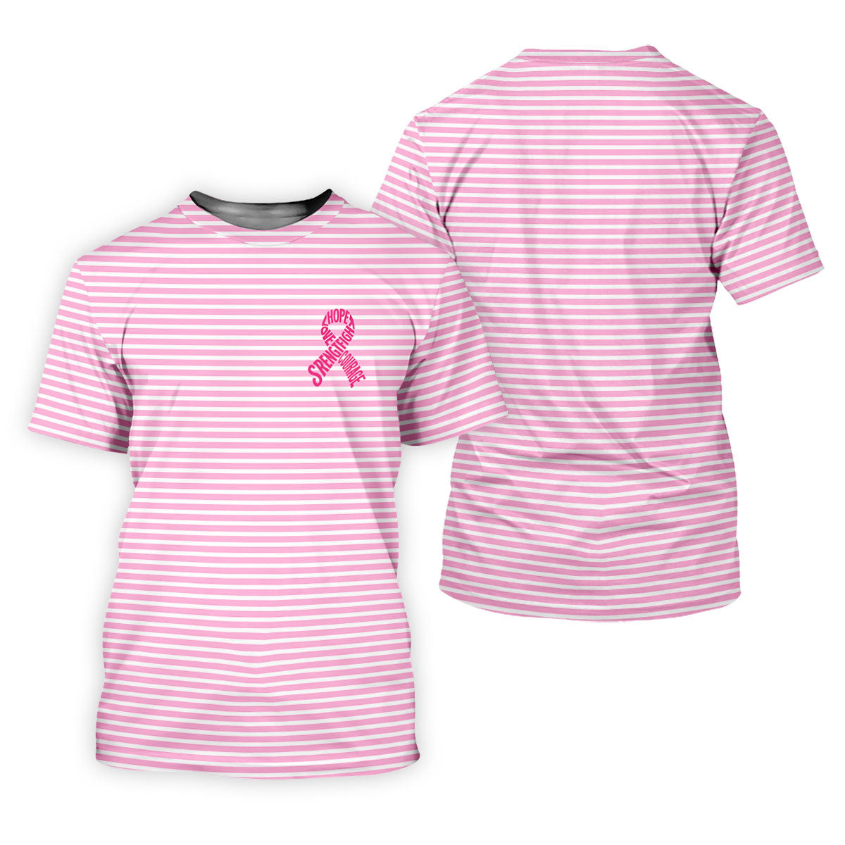 Hope Love Strength Courage Breast Cancer Polo Shirt, Women’s Golf Polo, Ladies Golf Shirts SH818