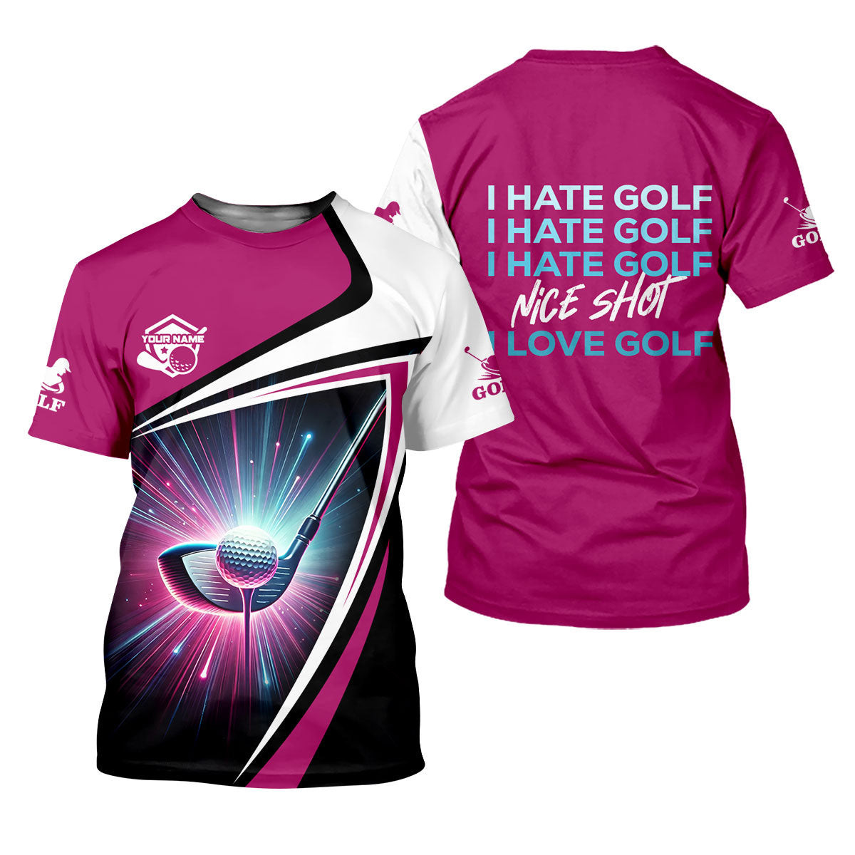 I Hate Golf Nice Shot I Love Golf Funny Womens Golf Polo Shirt, Custom Ladies Golf Shirt SH818