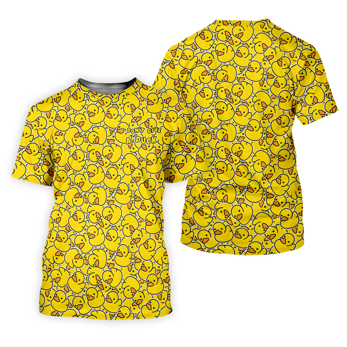 I Don't Give A Duck Yellow Rubber Duck Hawaiian Golf Shirt, Men's Funny Golf Shirts SH818
