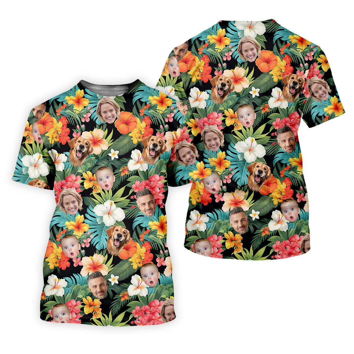 Hibiscus Hawaiian Shirt, Ladies Floral Shirt, Custom Face Shirt, Womens Hawaiian Golf Shirts, Ladies Golf Shirts SH818