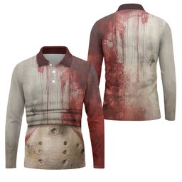 Hockey Mask Horror Character Halloween Polo Shirt, Mens Polo Shirts, Golf Apparel For Men SH818