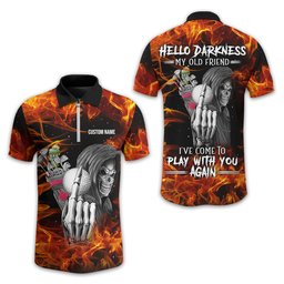 Hello Darkness My Old Friend Personalized Golf Polo Shirt, Golf Shirt For Men, Gift For Golfers SH818