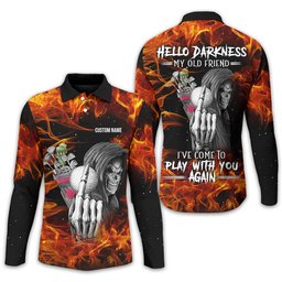 Hello Darkness My Old Friend Personalized Golf Polo Shirt, Golf Shirt For Men, Gift For Golfers SH818