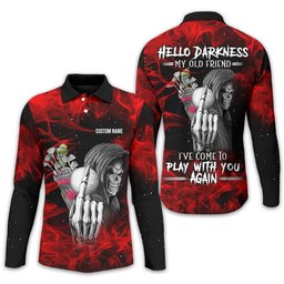 Hello Darkness My Old Friend Personalized Golf Polo Shirt, Golf Shirt For Men, Gift For Golfers SH818