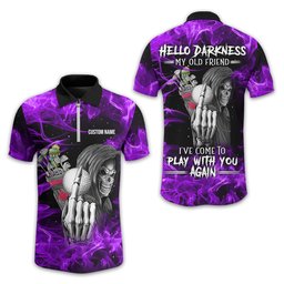 Hello Darkness My Old Friend Personalized Golf Polo Shirt, Golf Shirt For Men, Gift For Golfers SH818