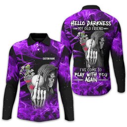 Hello Darkness My Old Friend Personalized Golf Polo Shirt, Golf Shirt For Men, Gift For Golfers SH818