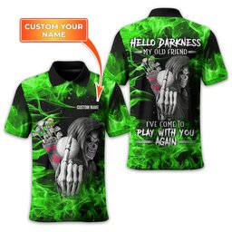 Hello Darkness My Old Friend Personalized Golf Polo Shirt, Golf Shirt For Men, Gift For Golfers SH818