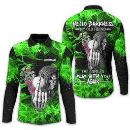 Hello Darkness My Old Friend Personalized Golf Polo Shirt, Golf Shirt For Men, Gift For Golfers SH818