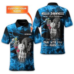 Hello Darkness My Old Friend Personalized Golf Polo Shirt, Golf Shirt For Men, Gift For Golfers SH818