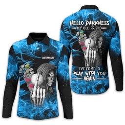 Hello Darkness My Old Friend Personalized Golf Polo Shirt, Golf Shirt For Men, Gift For Golfers SH818