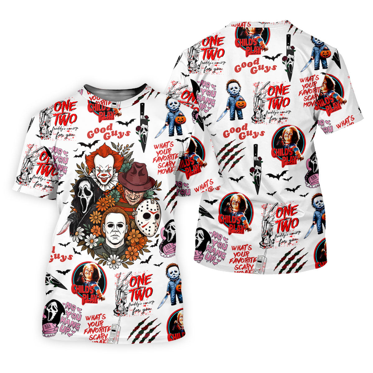Horror Halloween Character Halloween Golf Shirt, Cool Golf Gift For Horror Fan, Polo Shirts For Men SH818