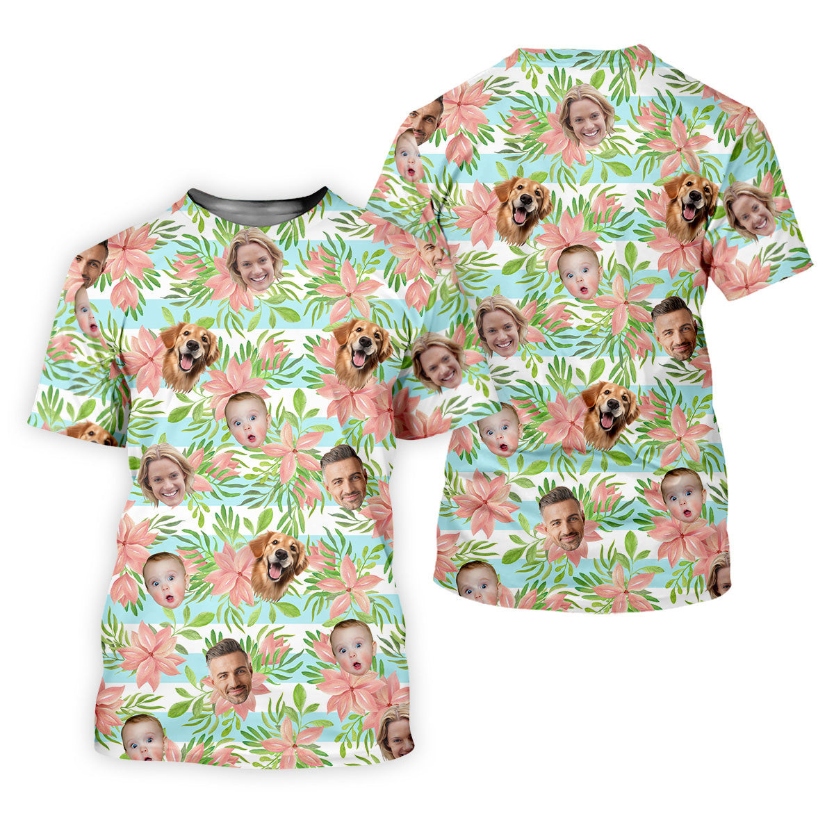 Hawaiian Punch Hibiscus, Pink And Green Shirt, Custom Face Shirt, Women Golf Top, Ladies Golf Polos SH818