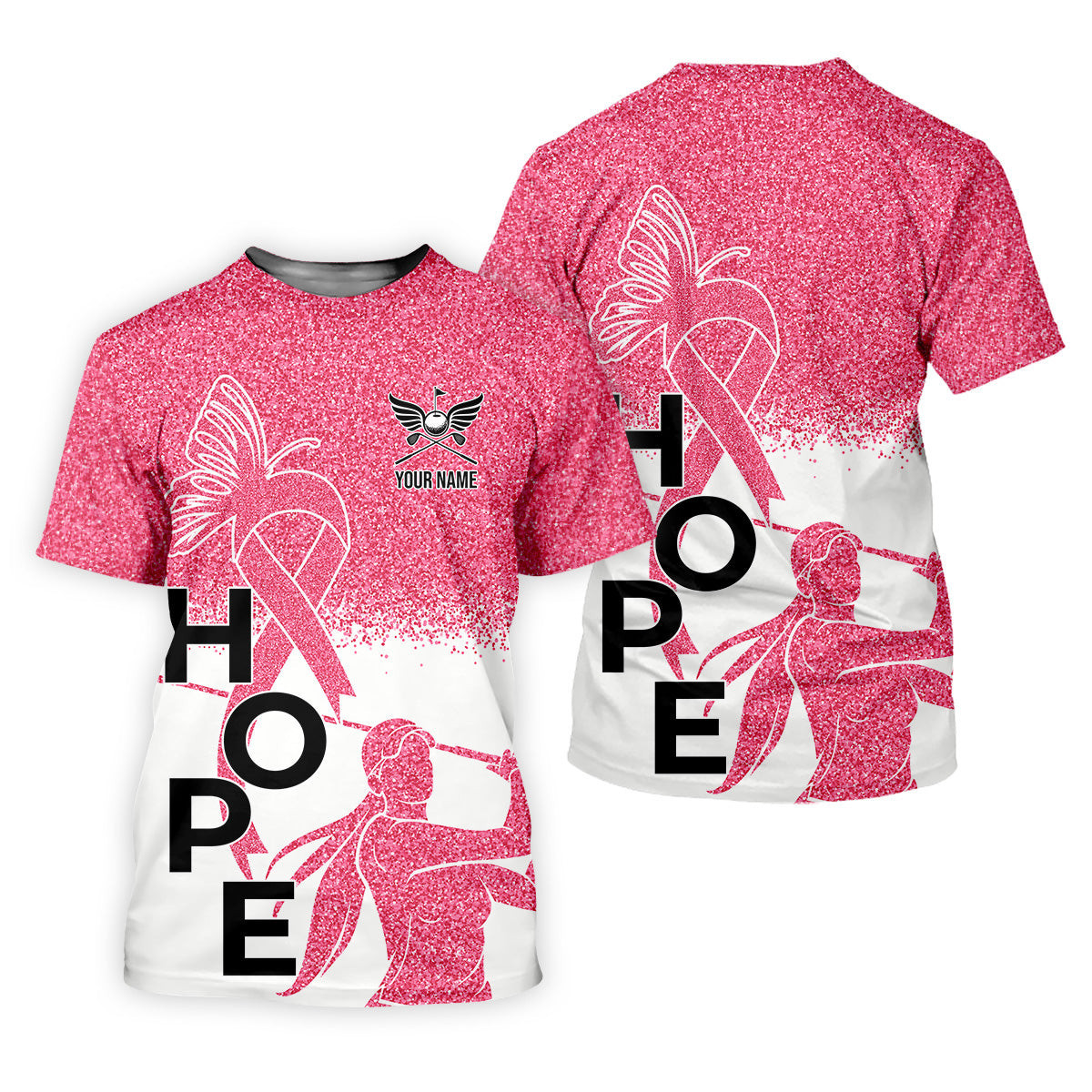 Hope Breast Cancer Golf Shirt, Breast Cancer Support Shirts, Ladies Golf Shirt, Womens Sleeveless Polo Shirt SH818
