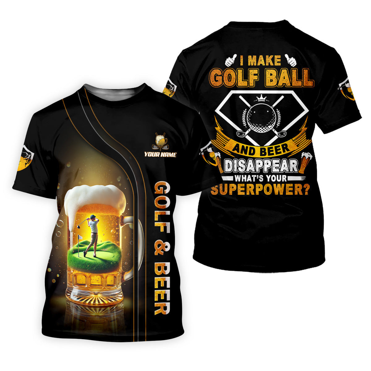 I Make Golf Ball And Beer Custom Men's Golf Polo Shirt, Funny Golf Shirt, Dad Golf Gift SH818