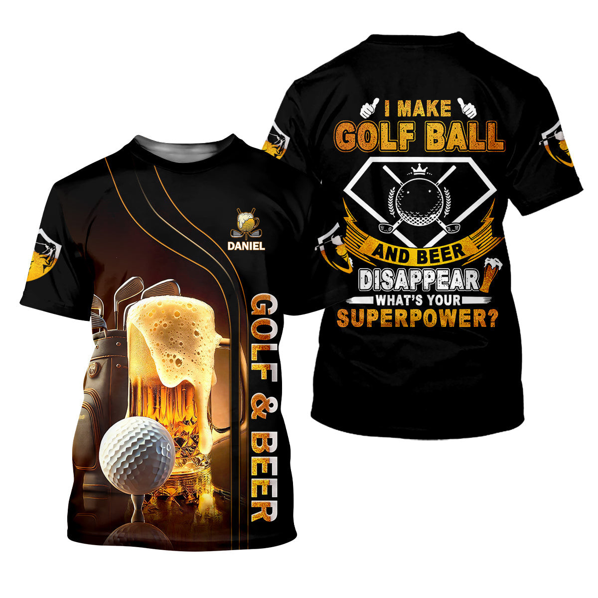 I Make Golf Ball And Beer Disappear Custom Golf Polo Shirt, Mens Golf Gift, Golf Lover Gift SH818