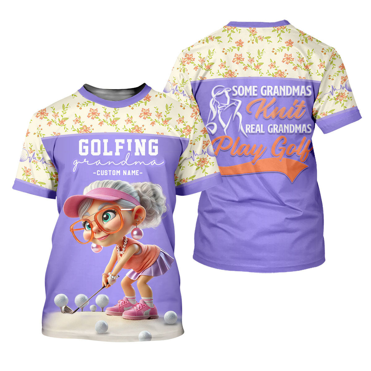 Some Grandmas Knit Real Grandmas Play Golf Custom Men's Golf Polo Shirt, Dad Golf Gift SH818