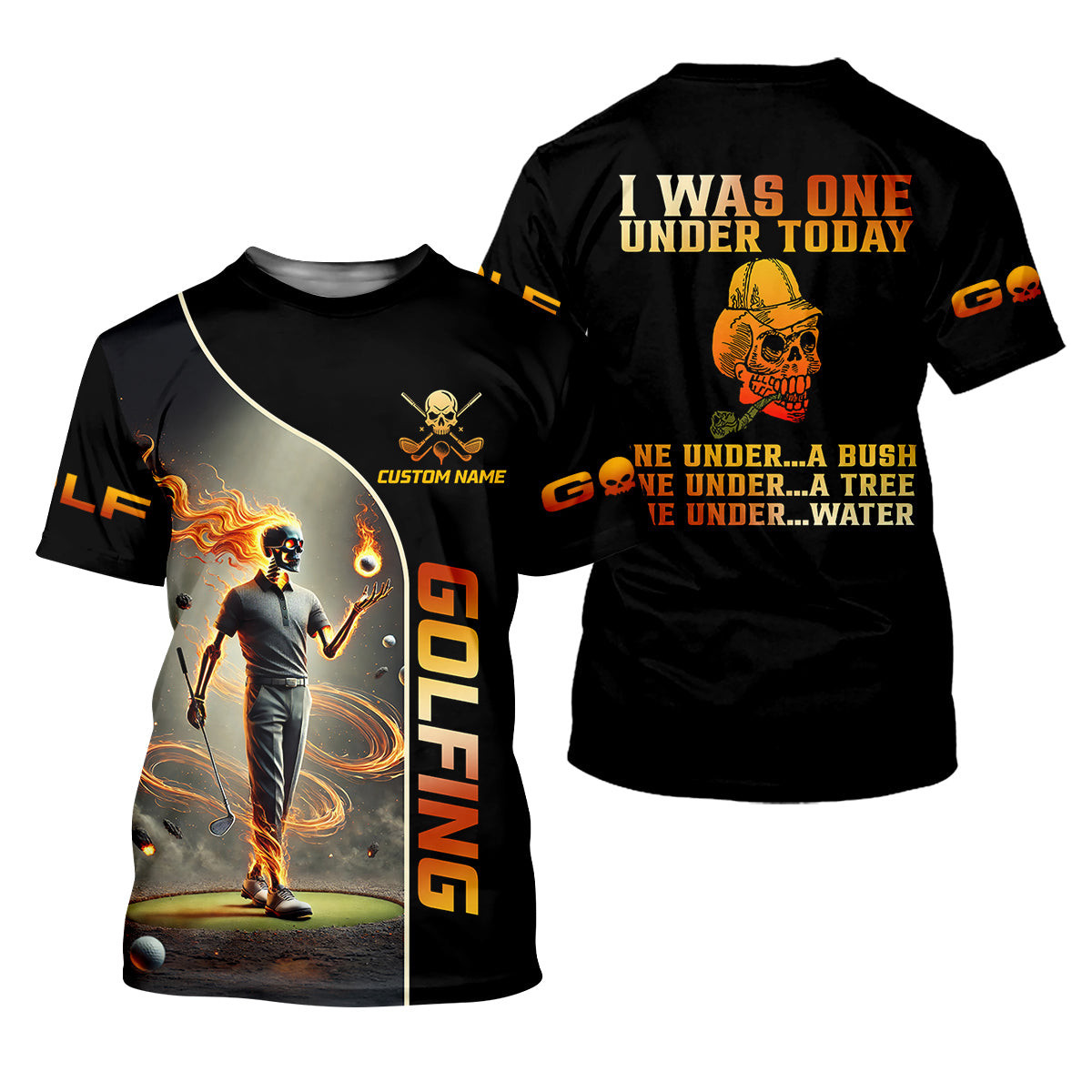 I Was One Under Today Custom Men's Golf Polo Shirt, Funny Skull Golf Shirt, Dad Golf Gift SH818