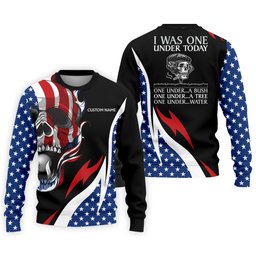 I Was One Under Today Cool Skull US Flag Golf Shirt, 4th Of July Patriotic Golf Shirts For Men SH818