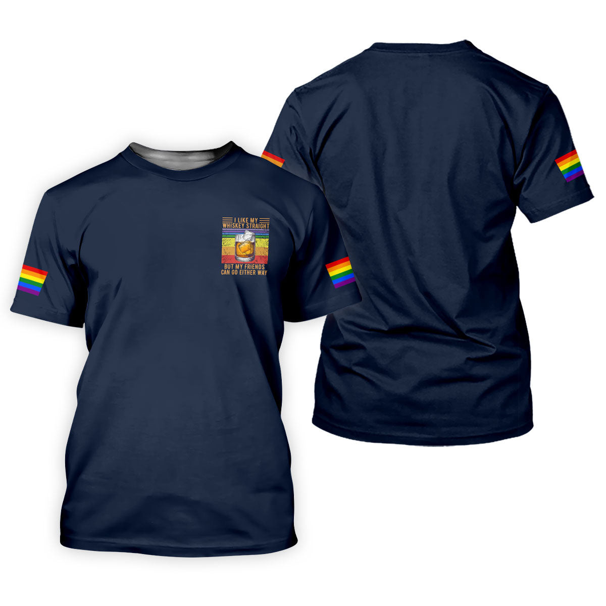 I Like My Whiskey Straight LGBT Pride Month Men's Funny Golf Shirts, LGBT Support Pride Shirt SH818